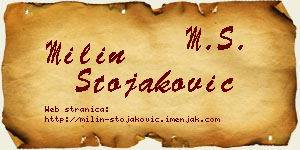 Milin Stojaković vizit kartica